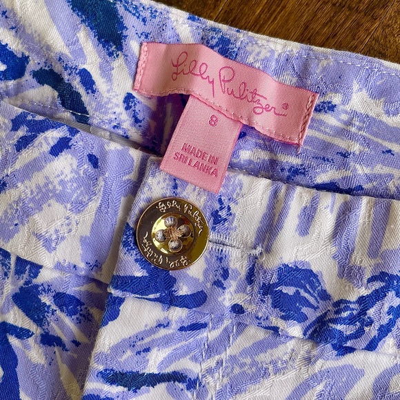 Lilly Pulitzer “Kelly” Slim Pants, EUC, Sz 8, Lavender/Blue w/Texture Stitching - Picture 9 of 14